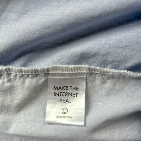 Print All Over Me Digital Print Button-up Short Sleeve Unisex Shirt Green Blue - Picture 6 of 10